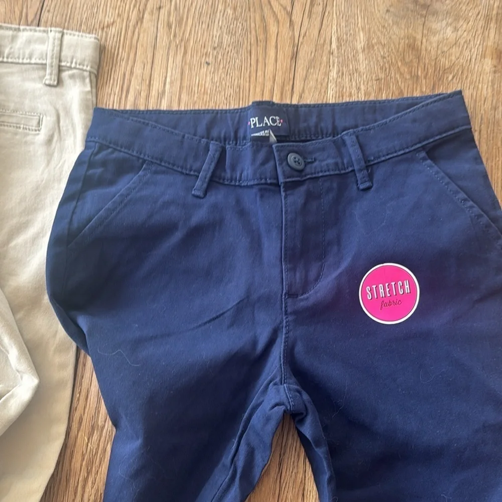 Childrens Place lot of 2 New Stylish Beige and Navy Stretch Pants